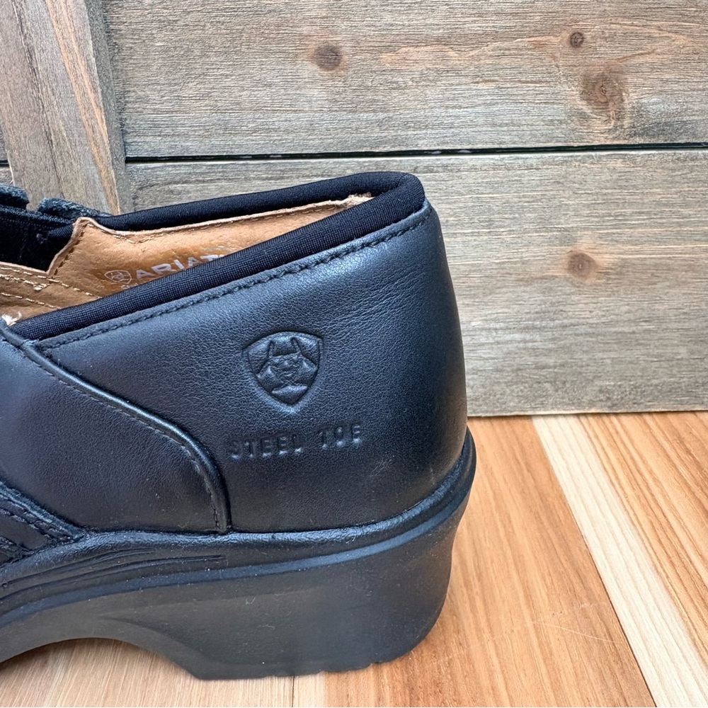ARIAT #10002368 WOMEN'S STEEL SAFETY TOE BLACK CLOG Sz 7C 7 Wide - Picture 9 of 14